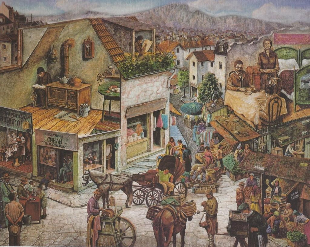 ציור של הצייר נחום גלבוע, מתוך המצגות